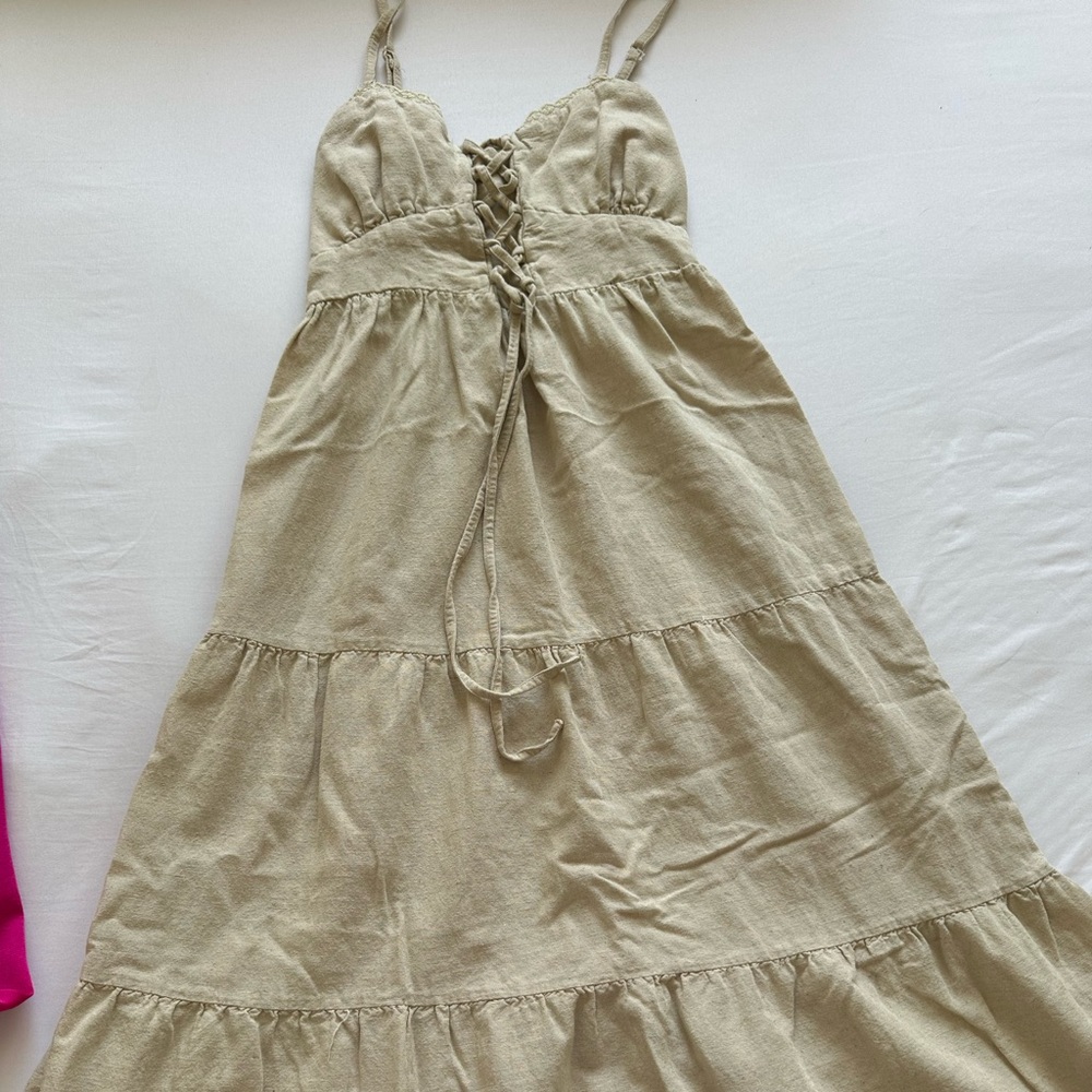 Beige Tiered Maxi Dress